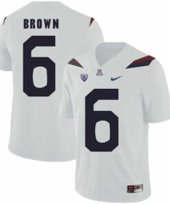 Arizona Wildcats #6 Shun Brown NCAA College Football Jersey White