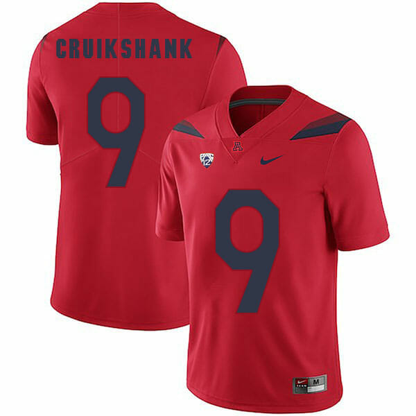 Arizona Wildcats #9 Dane Cruikshank NCAA College Football Jersey Red 1 Arizona Wildcats #9 Dane Cruikshank NCAA College Football Jersey Red