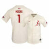 Arkansas Razorbacks 1 Robert Moore White Elite Baseball Jersey