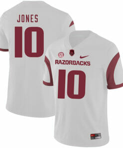 Arkansas Razorbacks #10 Jordan Jones College Football Jersey White