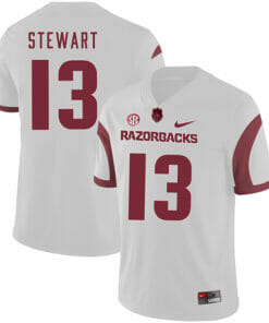 Arkansas Razorbacks #13 Deon Stewart College Football Jersey White