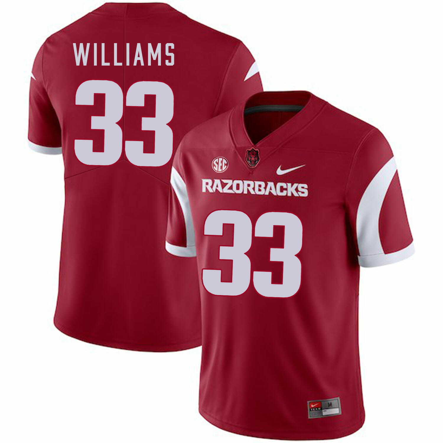 Arkansas Razorbacks #33 David Williams College Football Jersey Red 1 Arkansas Razorbacks #33 David Williams College Football Jersey Red