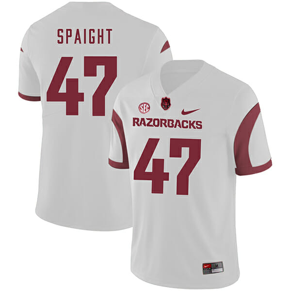 Arkansas Razorbacks #47 Martrell Spaight College Football Jersey White 1 Arkansas Razorbacks #47 Martrell Spaight College Football Jersey White