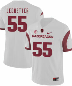 Arkansas Razorbacks #55 Jeremiah Ledbetter College Football Jersey White