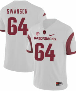 Arkansas Razorbacks #64 Travis Swanson College Football Jersey White