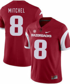 Arkansas Razorbacks #8 Tevin Mitchel College Football Jersey Red