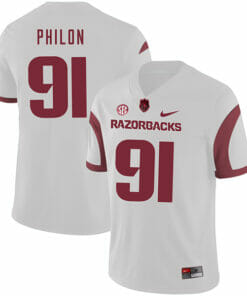 Arkansas Razorbacks #91 Darius Philon College Football Jersey White