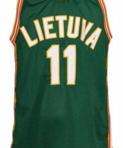 Arvydas Sabonis #11 Lietuva Custom Basketball Jersey New Sewn Green