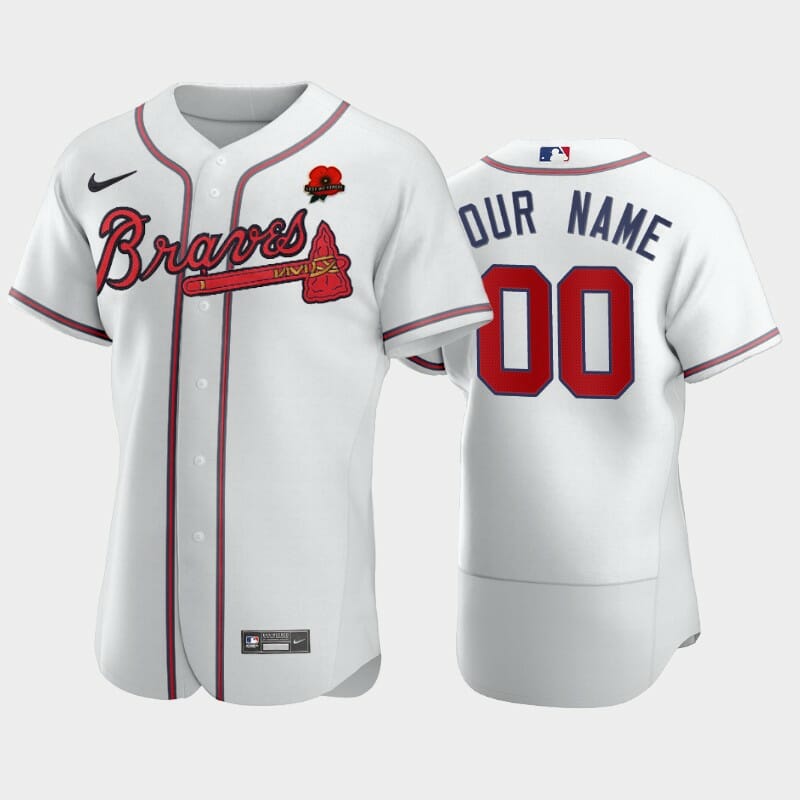 Atlanta Braves Custom Name Number Memorial Day Baseball Jersey White 1 Atlanta Braves Custom Name Number Memorial Day Baseball Jersey White