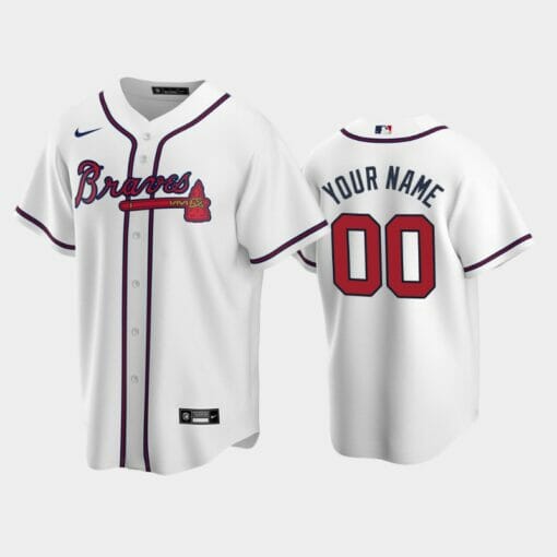 Atlanta Braves Home Custom Name Number Coolbase Baseball Jersey White