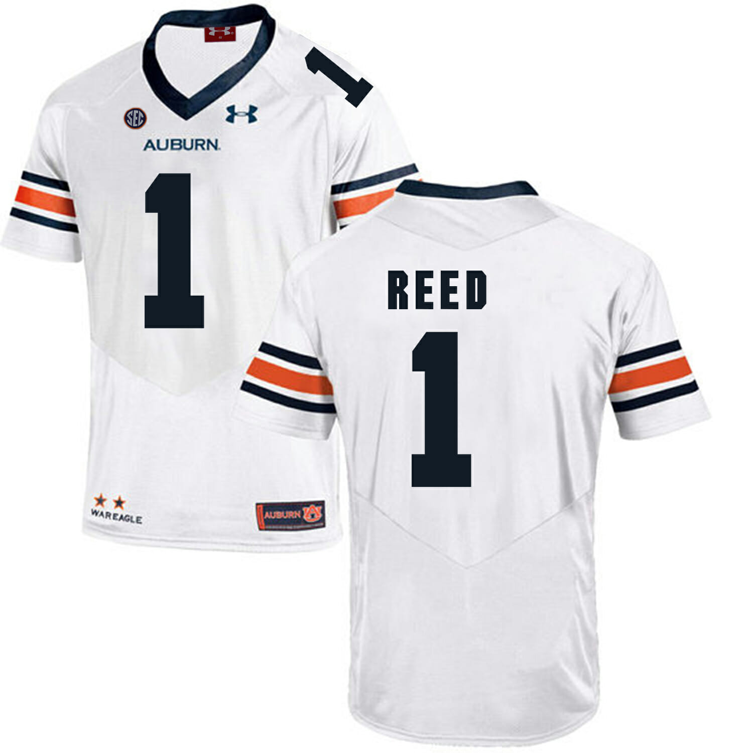 Auburn Tigers Under Armour #1 Trovon Reed Football Jersey White 1 Auburn Tigers Under Armour #1 Trovon Reed Football Jersey White