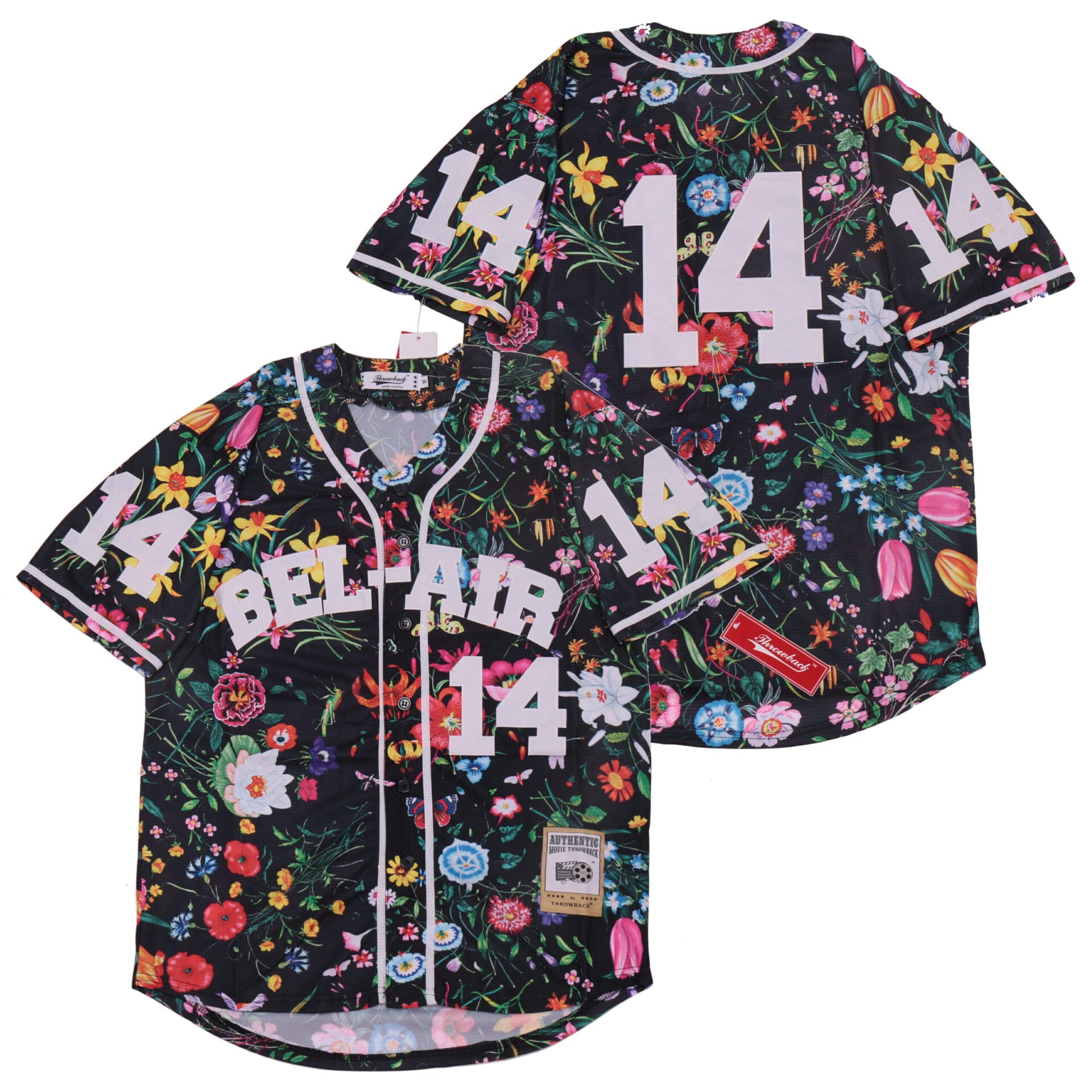 Bel Air Floral Movie Baseball Jersey 1 Bel Air Floral Movie Baseball Jersey