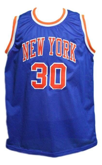 Bernard King #30 New York Basketball Jersey Sewn Blue 2 Bernard King #30 New York Basketball Jersey Sewn Blue