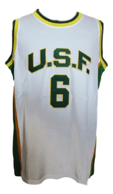 Bill Russell #6 College Basketball Jersey Sewn White 2 Bill Russell #6 College Basketball Jersey Sewn White