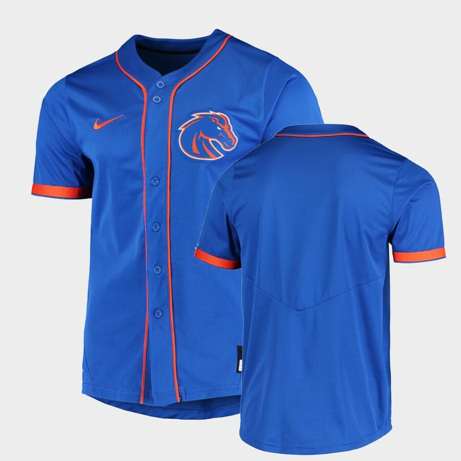 Boise State Broncos Custom Name Number Royal College Baseball Jersey 1 Boise State Broncos Custom Name Number Royal College Baseball Jersey