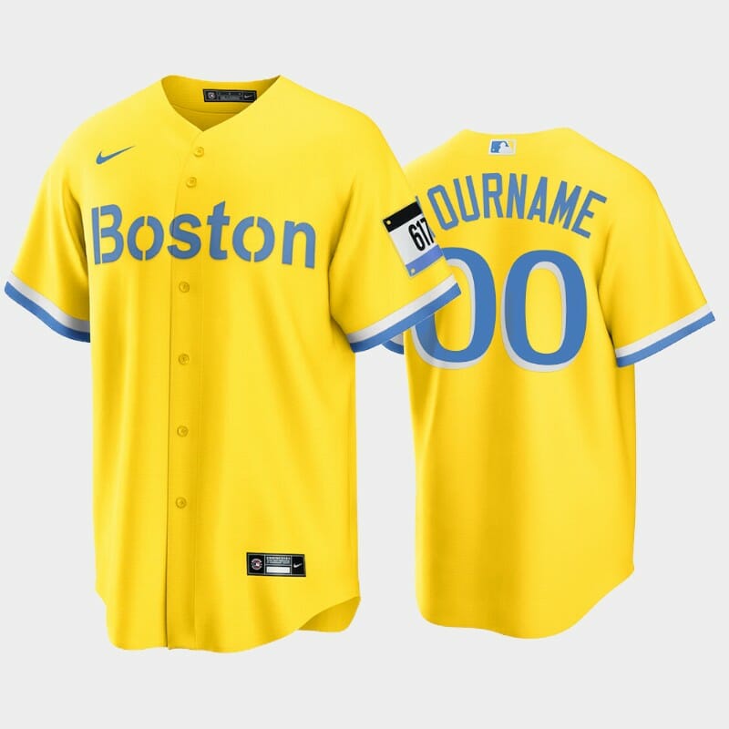 Boston Red Sox City Connect Custom Name Number Replica Jersey Gold 1 Boston Red Sox City Connect Custom Name Number Replica Jersey Gold