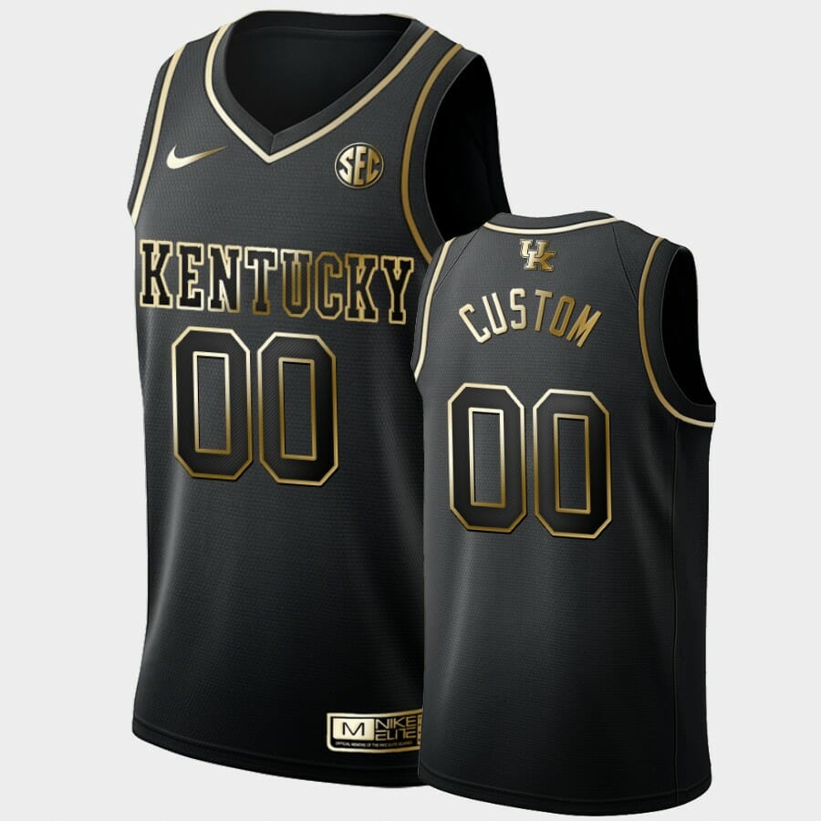 Custom Name Number Kentucky Wildcats Black Golden Edition College Basketball Limited Jersey 1 Custom Name Number Kentucky Wildcats Black Golden Edition College Basketball Limited Jersey