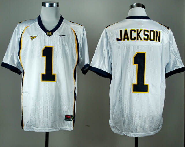 California Golden Bears #1 DeSean Jackson NCAA Football Jersey White 1 California Golden Bears #1 DeSean Jackson NCAA Football Jersey White
