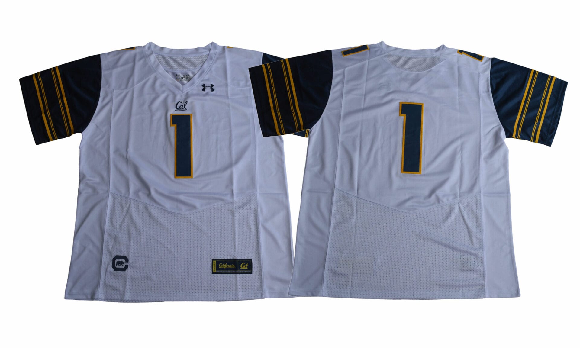 California Golden Bears #1 White Under Armour NCAA Football Jersey 1 California Golden Bears #1 White Under Armour NCAA Football Jersey