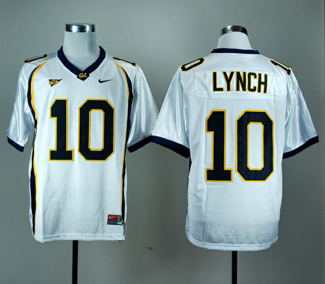 California Golden Bears #10 Marshawn Lynch Football Jersey White 1 California Golden Bears #10 Marshawn Lynch Football Jersey White