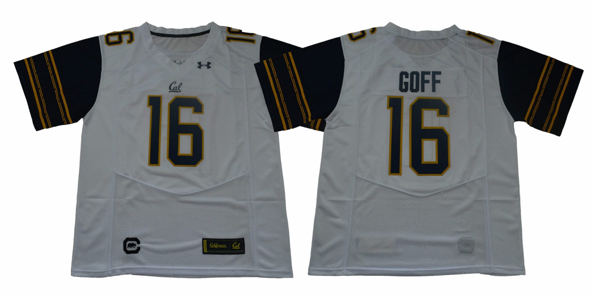 California Golden Bears #16 Goff Football Jersey White Under Armour 1 California Golden Bears #16 Goff Football Jersey White Under Armour