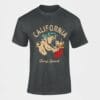 California Beach Bear Illustration T-Shirt