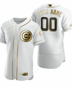 Chicago Cubs Custom Name Number Flexbase Baseball Jersey Gold