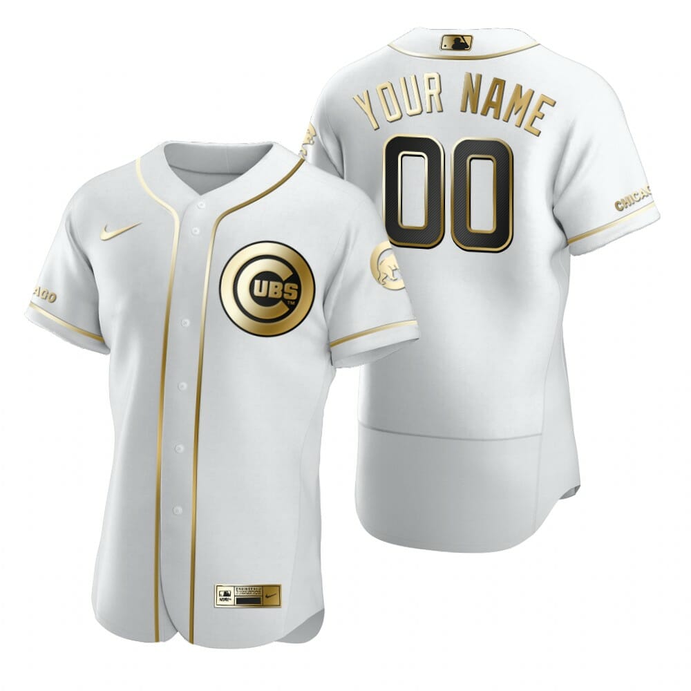 Chicago Cubs Custom Name Number Flexbase Baseball Jersey Gold 1 Chicago Cubs Custom Name Number Flexbase Baseball Jersey Gold
