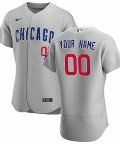 Chicago Cubs Road Custom Name Number Flexbase Baseball Jersey Gray