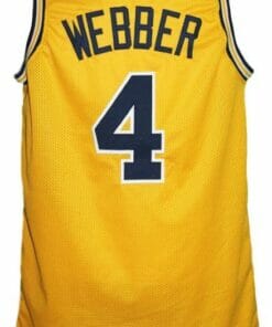 Chris Webber #4 Custom College Basketball Jersey New Sewn Yellow