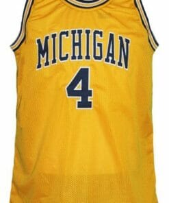 Chris Webber #4 Custom College Basketball Jersey New Sewn Yellow