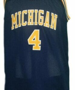 Chris Webber #4 College Basketball Jersey Sewn Navy Blue