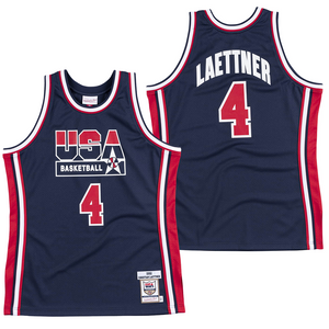 Christian Laettner #4 1992 Team Usa Basketball Jersey 1 Christian Laettner #4 1992 Team Usa Basketball Jersey