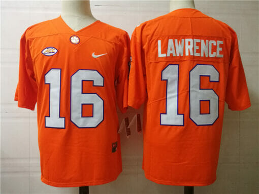 Clemson Tigers #16 Trevor Lawrence College Football Jersey Orange