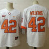 Clemson Tigers #42 Wilkins College Football Jersey White