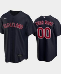 Cleveland Indians Custom Name Number Alternate Baseball Jersey Navy
