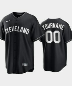 Cleveland Indians Custom Name Number Coolbase Baseball Jersey Black