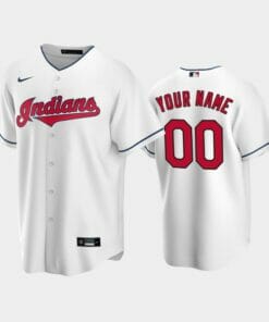Cleveland Indians Custom Name Number Home Baseball Jersey White