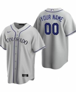 Colorado Rockies Road Custom Name Number Baseball Jersey Gray