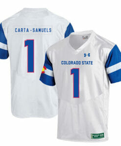 Colorado State Rams #1 KJ Carta-Samuels NCAA Football Jersey White