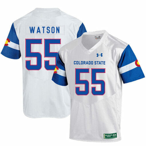 Colorado State Rams #55 Josh Watson NCAA Football Jersey White