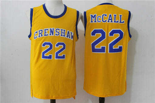 Crenshaw #22 Quincy Mccall Basketball Jersey Yellow