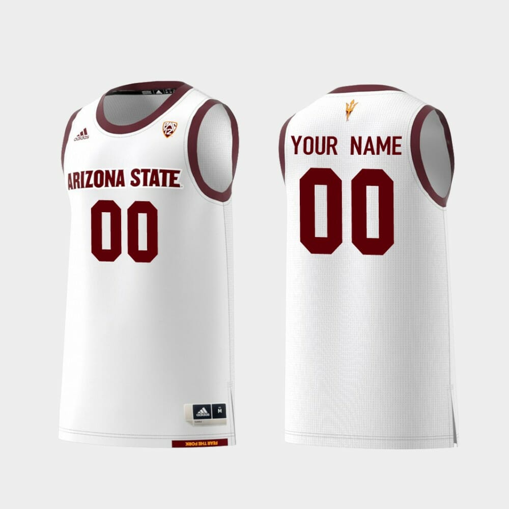Custom Name Number Arizona State Sun Devils White Replica College Basketball Jersey 1 Custom Name Number Arizona State Sun Devils White Replica College Basketball Jersey1
