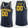 Custom Name Number Michigan Wolverines Navy College Basketball Jersey1