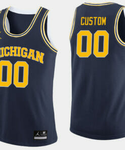 Custom Name Number Michigan Wolverines Navy College Basketball Jersey