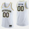 Custom Name Number Michigan Wolverines White College Basketball Jersey 5 Custom Name Number Michigan Wolverines White College Basketball Jersey1