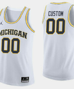 Custom Name Number Michigan Wolverines White College Basketball Jersey