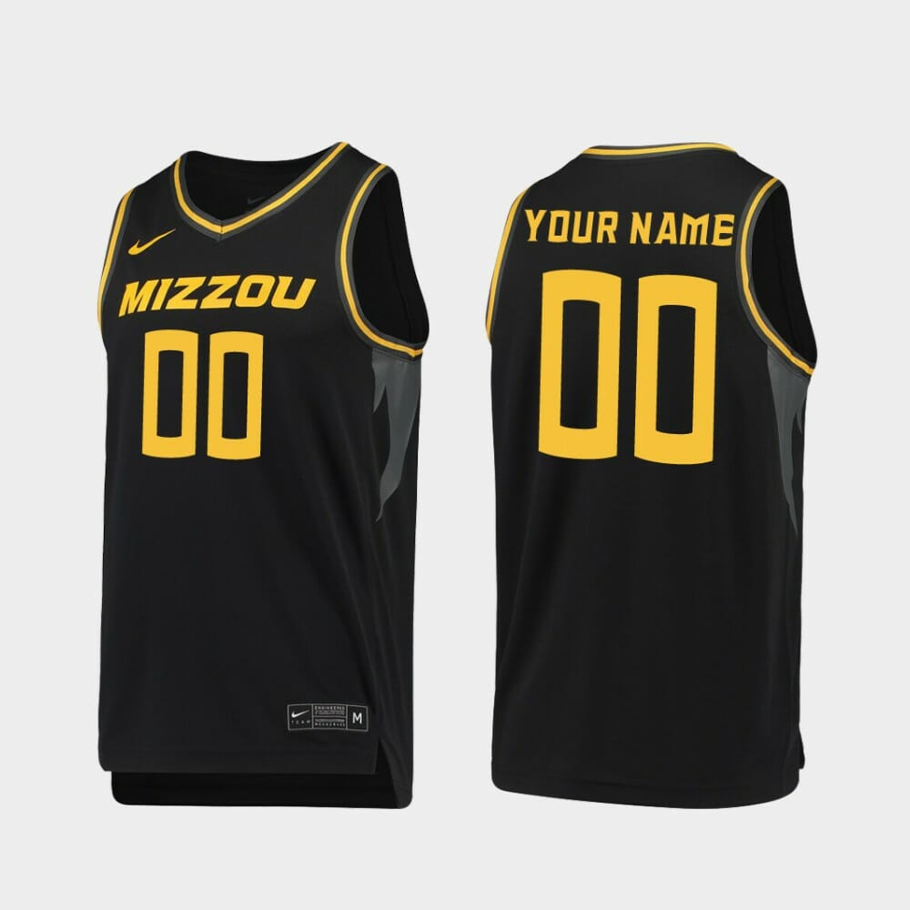 Custom Name Number Missouri Tigers Black Replica College Basketball Jersey 1 Custom Name Number Missouri Tigers Black Replica College Basketball Jersey