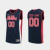 Custom Name Number Ole Miss Rebels Navy Replica College Basketball Jerse1