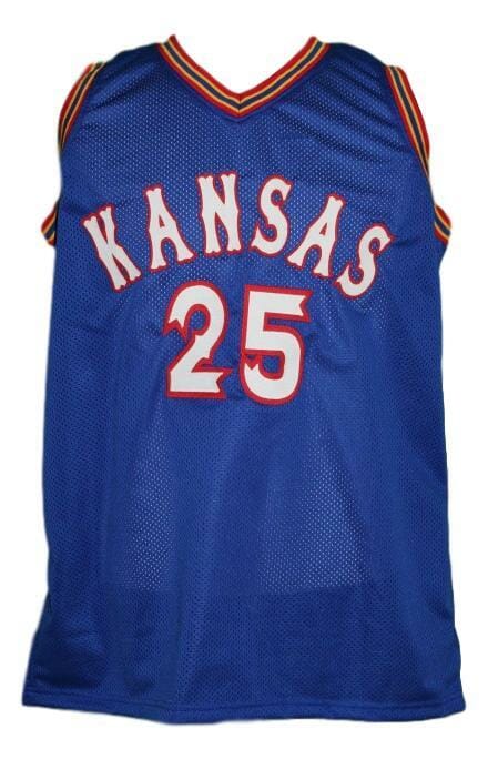 Danny Manning #25 Custom College Basketball Jersey New Sewn Blue